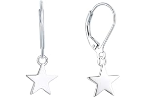 YL Boucles d'oreilles pendantes en forme de lune/étoile/croix en argent sterling 925 pour femmes filles