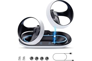 JINGDU Estación de Carga Compatible con el Controlador PSVR2, Base Carga para Consola PS VR2 con Indicadores de Luz y 2 Type-C Conectores Magnéticos, Accesorios de Playstation VR2,Blanco