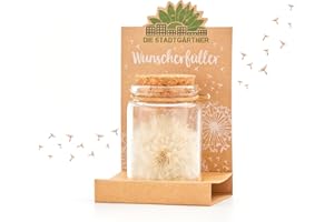 ‎DIE STADTGÄRTNER Die Stadtgärtner – Wunscherfüller I Echte Pusteblume im Glas I Ewig haltbar I Perfekte Geschenkidee für jeden Anlass I Geschenke für Frauen & Freundin