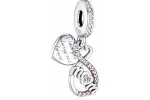 Symretie 925 Sterling Silber Charms Anhänger - Schmetterling Herz Charm für Frauen Halskette & Armband Schmuck | Mutter Geschenk