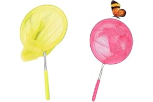 Teogneot Red de Mariposas,Butterfly Net 2 Pack Extensible Redes de Pesca con Antideslizante Mango Plegable