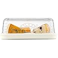 Kilner Cheese Store Airtight Storage for Cheeses Removable Silicone Seal for Breathable Storage Ceramic Base for Serving Dishwasher Safe Glass Lid 8.5cm x 23.4cm x 15.3cm