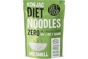 ‎DIET-FOOD Diet-Food Shirataki Nudeln | Low Carb Konjak Nudel | 200 Gramm Kalorienarme Vegane Lebensmittel, Fettfrei,Sojafrei,Glutenfreie,Wasserlöslich Diätnudeln
