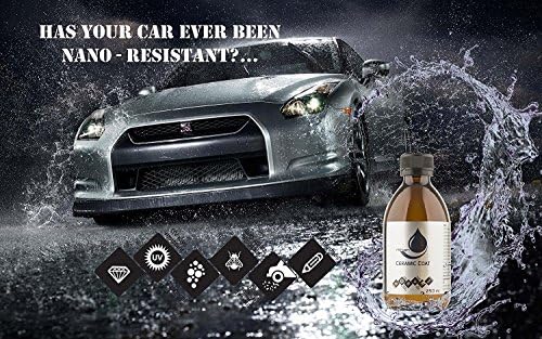 AllNano Carcare Ceramic Coat, ceramic coating for car paint protection 9H hardness, super hydrophobic effect, easy clean, anti-scratch. 250ml with dropper cap.