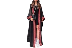 YouKD Sommarlång kaftan, bohemisk strandkimono, baddräkt, täckande, plus storlek, klänning för kvinnor