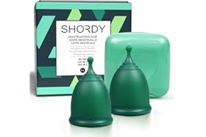 Shordy Menstrual Cup, Set of 2 – Large with Mini Box, 100% Medical Grade Silikon-Menstruationstasse Periodentasse für feminine Hygiene, eine bessere und sicherere Alternative zu Binden und Tampons