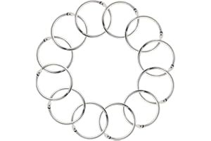 Anneaux de Reliure,50 pcs Anneaux Metalliques Anneaux de Livre Anneau Porte clé Bagues de Livre Anneaux de Classeur,Pour DIY Cahier Feuilles Mobiles Album Scrapbook Artisana, Argenté 31mm