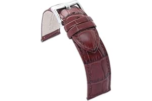 diloy Correa de cuero vacuno grabado cocodrilo escama cuadrada alomada deportiva – Para reloj – Tallas 14mm 16mm 18mm 20mm 22mm 24mm 26mm 28mm 30mm – Resistente y elegante 368