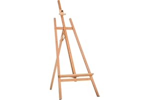 HOMCOM Chevalet d'artiste sur pieds inclinaison et hauteur réglable dim. 65L x 44l x 174-230H cm bois de hêtre clair