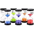 Rubik Sand Timers, 6Pcs 1/3/5/10/15/30 Minutes Sandglass Clock Timer Creative Vintage Hourglass Gift for Kitchen Home Office Classroom Decoration (Multicolor)