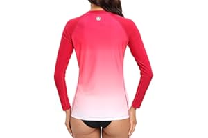 SURFEASY Womens Rash Vest Long Sleeve Ladies Sun Protection Swim Shirt Rash Guard Tops Swimsuit