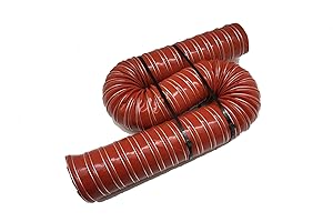 Autobahn88 Automotive SCAT Flex Duct (Silicone-Impregnated Fiberglass, Steel Wire Reinforced), Inner Diameter 51mm (2"), Length 1 Meter (3 Feet)