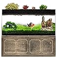 Betta Fish Tank Aquarium Kit Acrylic Material Separate Filter Box Mini Desktop Small Fish Tank with Water Pump Self Filtering Circulation Ecosystem,for Betta Fish and Guppies (Retro)