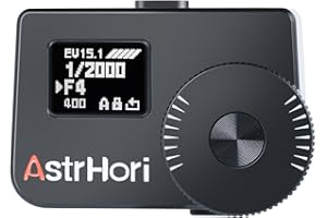 AstrHori AH-M1 Belichtungsmesser in Echtzeit 0,66'' OLED-Bildschirm mit integrierter Cold Shoe Halterung Batterie für Verschiedene Kameras Schwarzes Messing