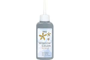 KREUL 42753 - Window Color Argent 80 ml, Peinture pour fenêtre avec effet métallique à base d'eau, pour surfaces lisses comme le verre, les miroirs et les carreaux