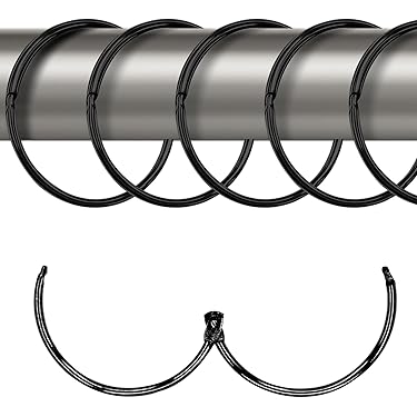 Agrafes Rideaux Lot De 24 Anneaux De Rideau De Douche En Plastique Blanc Crochets En Forme De C Pour Tringle De Douche De Salle De Bain 96709708 Accessoire Rideau