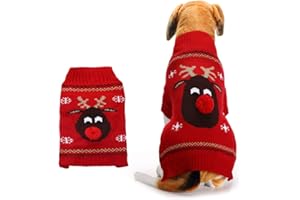 Xiaoyu Sudadera de Perro Ropa de Mascotas para Perros Reno de Navidad, Rojo, XXL