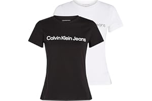 CALVIN KLEIN JEANS Calvin Klein Donna T-Shirt Maniche Corte Confezione da 2 Institutional Logo Tee Scollo Rotondo