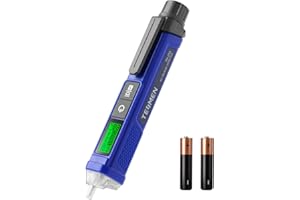 Voltage Tester, TESMEN TN-213 Non-Contact Voltage Tester, Electrical Tester, AC 12V-/70V-1000V, Dual-Range, LCD Display in Percentage, Buzzer Alarm, Live Wire Tester, Wire Breakpoint Finder - Blue