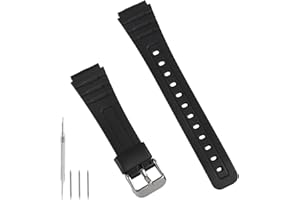 Goktvai TPU Resin Watch Strap Replacement, Compatible with F91W F84 F105 A158 A168 AE1200 20mm/0.8in Waterproof Watch Strap for Men & Women
