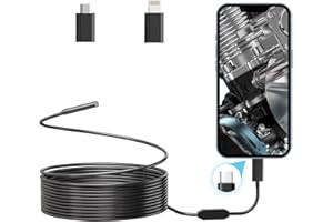 SACOKIA Inspection Camera,Wifi USB Endoscope Camera Flexible Rigid Snake Camera with 6 LED Lights, Borescope 7.9mm IP67 Waterproof Tube Sink Pipe Drain Camera for Android, iPhone, iPad(9.8FT)