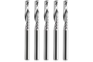 HOZLY Fresa CNC, Fresa de vástago, Fresa de madera, Fresa CNC, Fresa única VHM con vástago de 6 mm x 42 mm de longitud de corte CNC para placa de densidad, plástico, PCB, PVC, MDF