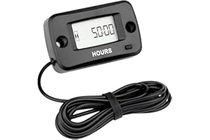 Runleader Digitaler Kleinmotor-Betriebsstundenzähler, Wartungsservice-Timer für Gartentraktor-Kettensägengenerator Außenborder Motor Jetski ATV Dirtbike-Roller Go-Kart-Schneefräse