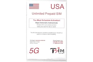 TSIM PrePaid USA SIM card. Unlimited incoming and outgoing calls/text | Ultra High Speed 5G Data allowance. Hotspot/Tethering/Internet Sharing allowed. (6GB x 2 Month)