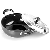 Cello Aluminum Hard-Anodised Classy Kadhai, 2.5 LTR with Steel Lid