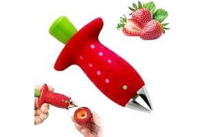 ZOVATOR Strawberry Huller Tool, Gem Remover Fruit Corer Stainless Steel Strawberry Huller Magic Strawberry Huller Multi Function Fruit Corers Tool Tomato Stem Remover Effortlessly removes core, Leaf, and Hull