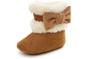 LACOFIA Chaussures Premier Pas d'hiver pour bébé Fille Bottines de Neige Chaudes avec à Semelle Souple