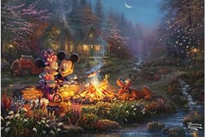Schmidt Spiele 56558 Thomas Kinkade, Disney, Mickey and Minnie, Sweetheart Campfire, puzzle 200 elementów, wielokolorowe