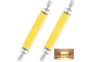 ZJZG Bombilla LED R7S 78mm Regulables, R7S 78mm LED 10W COB Equivalente 100w Lámpara Halógena, Bombillas R7S Blanco Cálido 3000k, 1000LM, iluminación de haz de 360 ​​°, 2 Pack