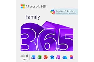 Microsoft 365 Family – 6 Users- up to 6 TB of cloud storage (1 TB per person)- Advanced security - Innovative apps with AI - 12-Month Subscription - Windows/Mac (Email delivery in 1 hours-No CD)