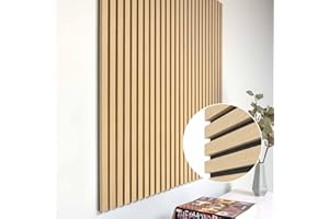 JELLE & JACOB Akustikpaneele Holz-Furnier Eiche 104x52 cm, Wandpaneel auf schwarzem Akustik-Filz, Lamellenwand - angenehme Raumakustik & Deko in skandinavischem Design