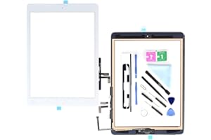 E Soul - Kit de Réparation d’Écran pour iPad 9.7 A1474 A1475 avec Outils + Adhésif + Bouton Accueil + Support d’Appareil Photo - Blanc