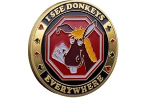 YIQILAFADA Poker Card Guard Coin Collectibles Table Games Poker - Good Luck, Las Vegas, Poker Accessories, Pot Committed, Shark, Donkeys, Quees, Ace King Lucky Coin