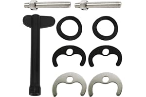 FDKJOK 2 Sets Basin Washer Sink Monobloc Mixer Tap Fixing Fitting Kit Bolt Kitchen Bracket, Mounting Basin Washer Sink Monobloc Mixer Tap Fixing Fitting Tool Kit, Single Hole(Black, Silver)