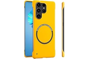 FAOMSEBS Magnetica Senza Bordo Cover per Samsung S24 Ultra, Compatibile con MagSafe (Sensazione di Metallo Nudo) Custodia Sottile Antishock Cover per Samsung Galaxy S24 Ultra Magnetico Case 6,8'' 2024