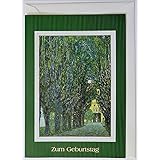 Handmadegruss Art Grußkarten mit Goldprägung ist seit Jahren unserer Verkaufsschlager! Allee von Schloss Kammern am Attersee von Gustav Klimt.
