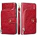 Price comparison product image Robinson Case Compatible with Huawei P20 Pro Case Glossy PU Wallet Case Retro Elegant Leather Phone Case Zipper Folio Flip Cover Ultra Soft Kickstand Case Book Style Cover for Huawei P20 Pro,Red