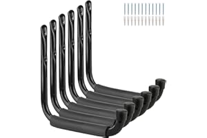 PIPAFOX Aimofox Crochets d'échelles de stockage de garage, support utilitaire de bras jumbo résistant de 24CM/9.5inches pour des outils de jardin, panneaux de surf, chaises se pliantes