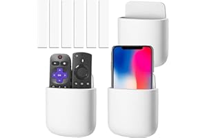 SVUPUE Fernbedienung Halterung, 3 Stück Wandmontage Ständer Halter Organizer,Weiß, Selbstklebende TV MedienFernbedienungsbox