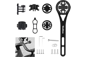 Wenbones Support pour ordinateur de vélo intégré, support de vélo en alliage d'aluminium Out Front, supports pour Wahoo, Garmin, Bryton, GIT, caméras d'action et lumière