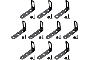 Ronoza 10 sztuk łączników kątowych 69 x 45 x 18 mm, ze stali nierdzewnej, kątowe meble w kształcie litery L, regulowane kąty mocujące z 4 otworami do stołu, krzesła, regału na książki (czarne)