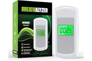 SOYAA Alcohol Breathalyzer Tester with 1000mAh Rechargeable Battery, Personal Portable Breathalyzer to Test Alcohol for Home, Party and Professional Use, Includes 10 Mouthpieces, USB Cable, and Storage Bag