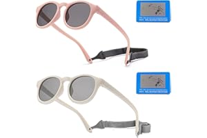 DKDDSSS 2 Stücke Baby Sonnenbrille Kinder Sonnenbrille für Kinder, Polarisierte Sonnenbrillee, Kindersonnenbrille, UV400 Schutz, SSonnenbrille Baby für 0-3 Jahre