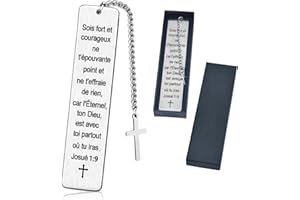 LOHENYOR Marque-Page Chrétien - Signet Inspirant avec Versets Bibliques - Idée Cadeau Noël Original pour Femme et Homme - Cadeau pour Communion et Confirmation - Cadeau d'Anniversaire et Calendrier de l'Avent