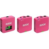 R&Oslash;DE Wireless GO (Gen 3) - Third Generation, 32-bit, Dual Transmitter, Recording-enabled Wireless Microphone Set (Pink)