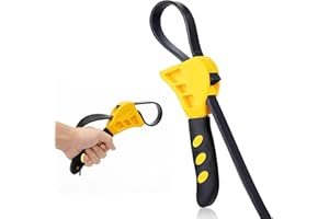 GENERIC Rubber Strap Wrench – Multi-Purpose Adjustable Wrench Plumbing Tool, Heavy Duty Jar Opener for Pipes, Oil Filters, Shower Heads, Water Filters, Non-Slip Strap Grip（Yellow）